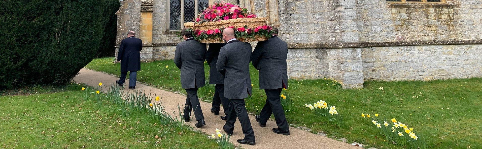 Traditional Church Service - Wicker Coffin